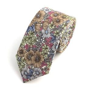 Men’s Slim Rustic Style Floral Necktie